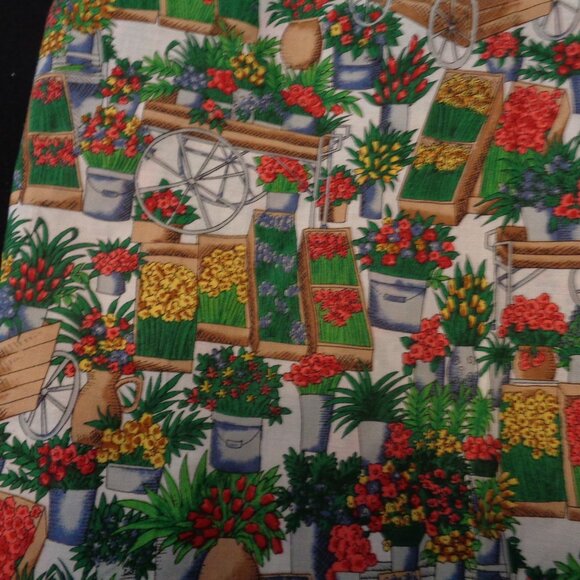 FRANCISAN SM APPLE CUP & SAUCER OLD LG DOILY RIBBONS GARDEN FABRIC LOT - Picture 8 of 16